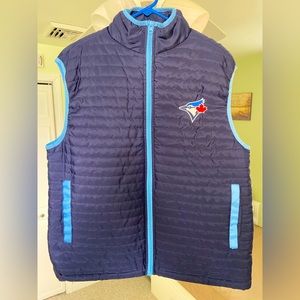 Toronto Blue Jays Puffer Vest Jacket NWOT Unisex Size XL Navy and Powder Blue